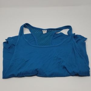 Blue racerback athletic tank